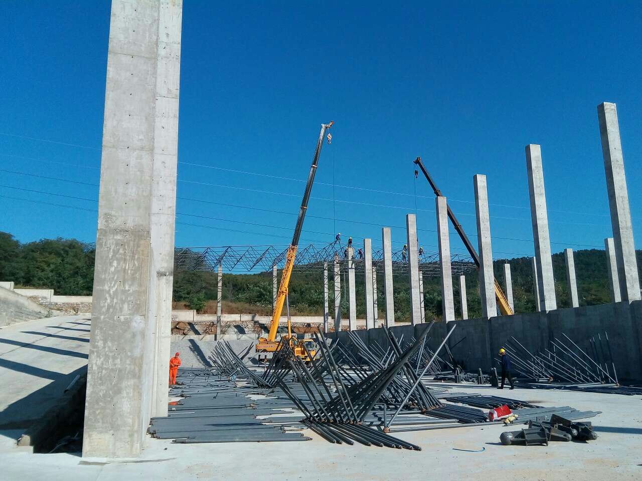 乐平威海搅拌站网架